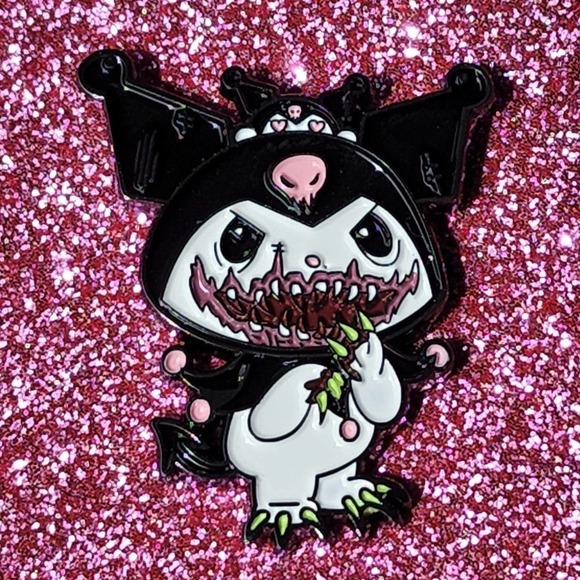 Evil Scary Kuromi Sanrio Hello Kitty Friend Enamel Pin - Picture 1 of 2